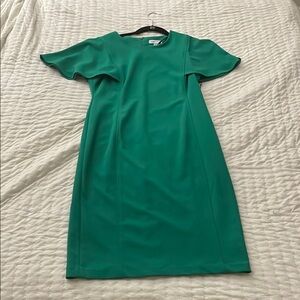 NWT Calvin Klein Green Ruffled Sheath Dress for Work